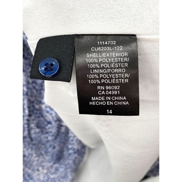 Hilary Radley Women's Tunic Sleeveless Blouson Dress Blue Cheetah Print Size 14 - Picture 6 of 9